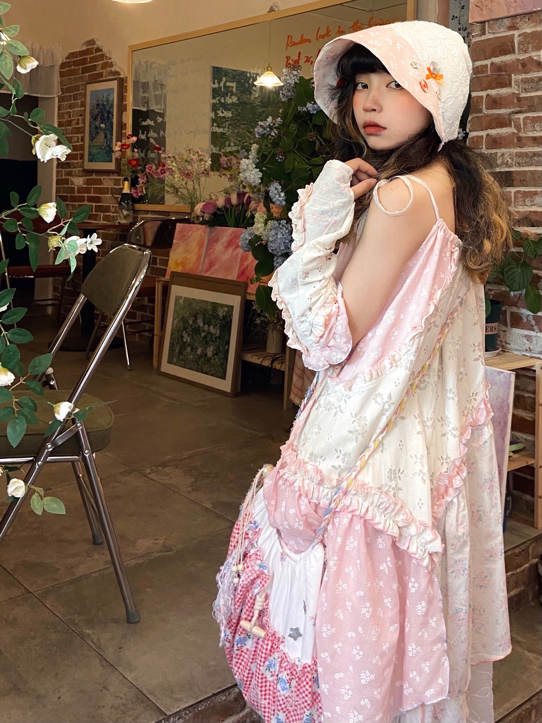 ShiChang Sweet Irregular Dress | Beach Patchwork Dress | Broken Aesthetic Holiday Cami Dress dress ShiChang