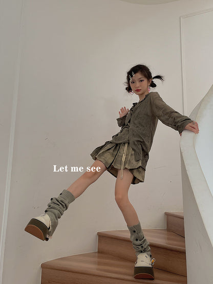 LET ME SEE Button Leg Warmers | Multicolor Knit Leg Covers leg warmmers let me see