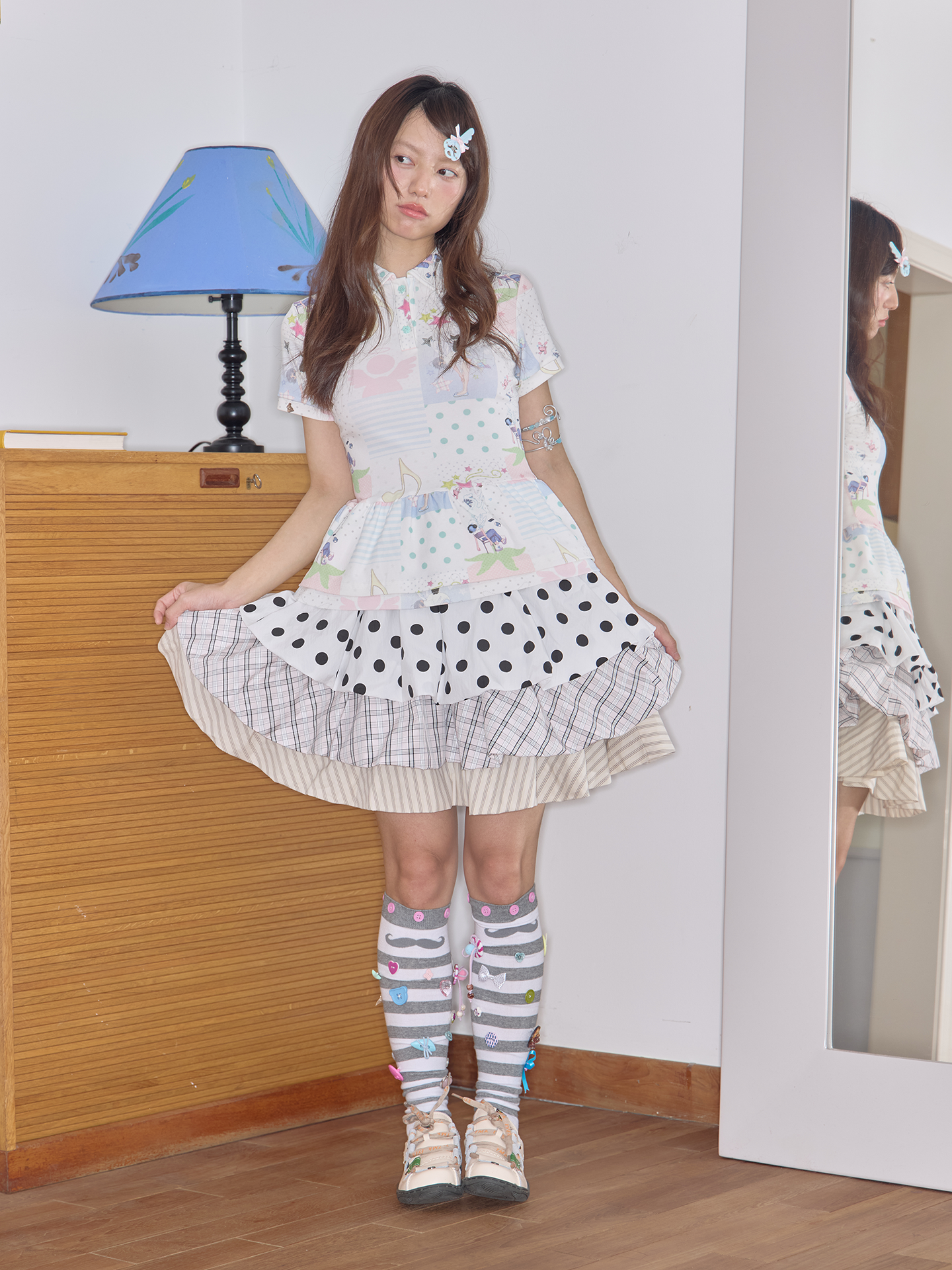 Have A Meal - Polka Dot Layered Bubble Skirt