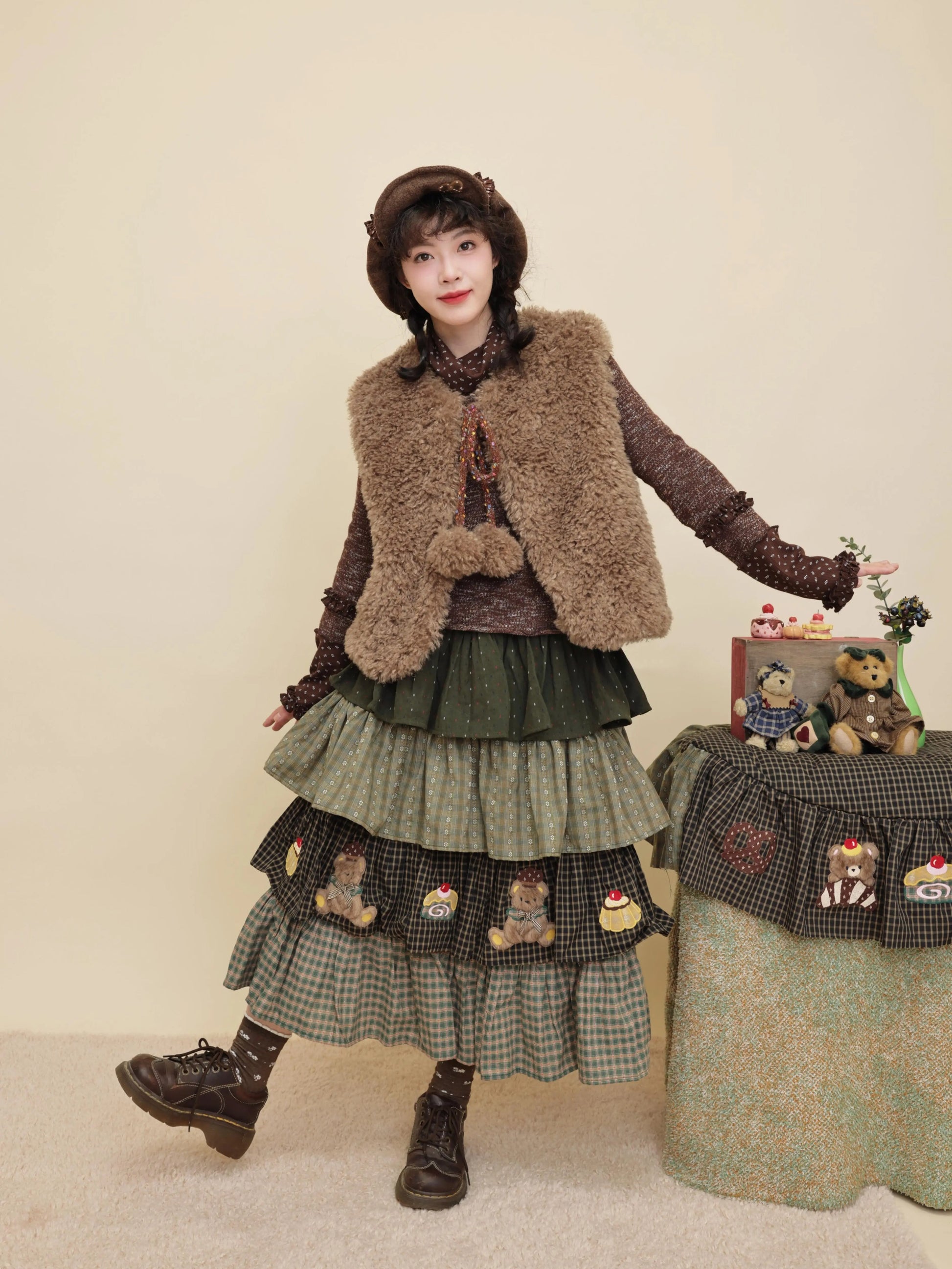 SemenCoicis - Kawaii Vintage Bear Embroidered Vest vest SemenCoicis