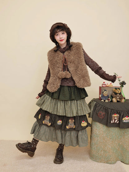 SemenCoicis - Kawaii Vintage Bear Embroidered Vest vest SemenCoicis