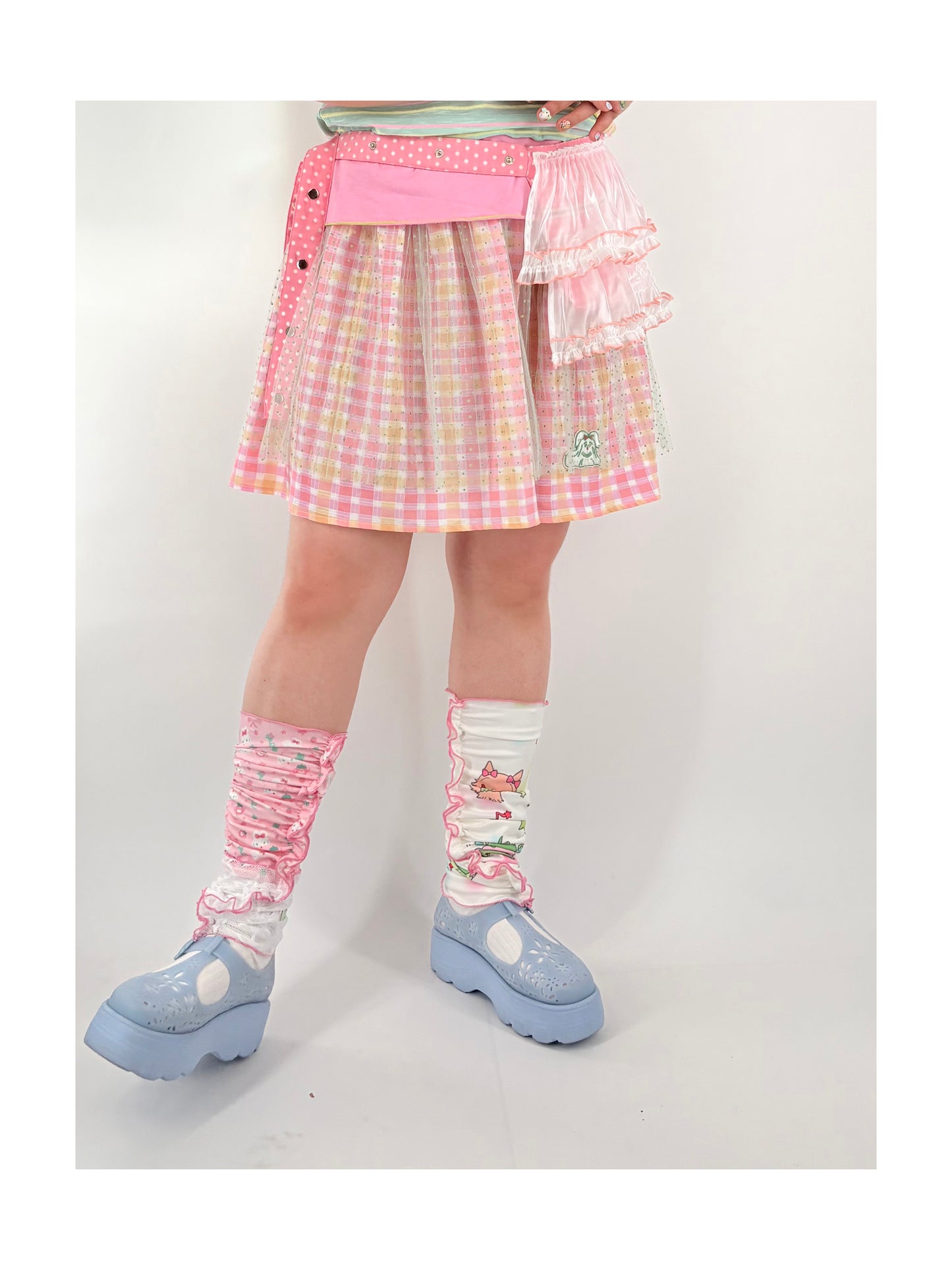 shishihshop – Kawaii Ice Cotton Lace Leg Warmers with Print leg warmmers shishihshop