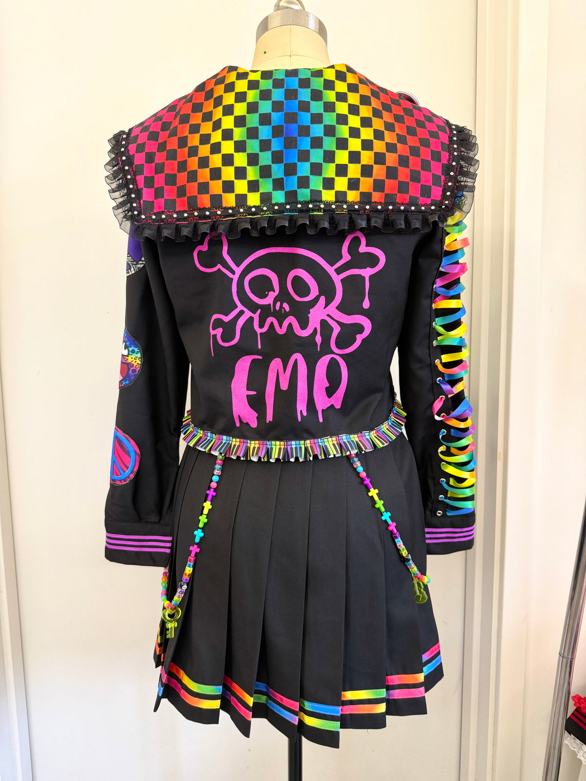 Red Devil - Neon Rainbow Patchwork Sailor Set shirt Red Devil