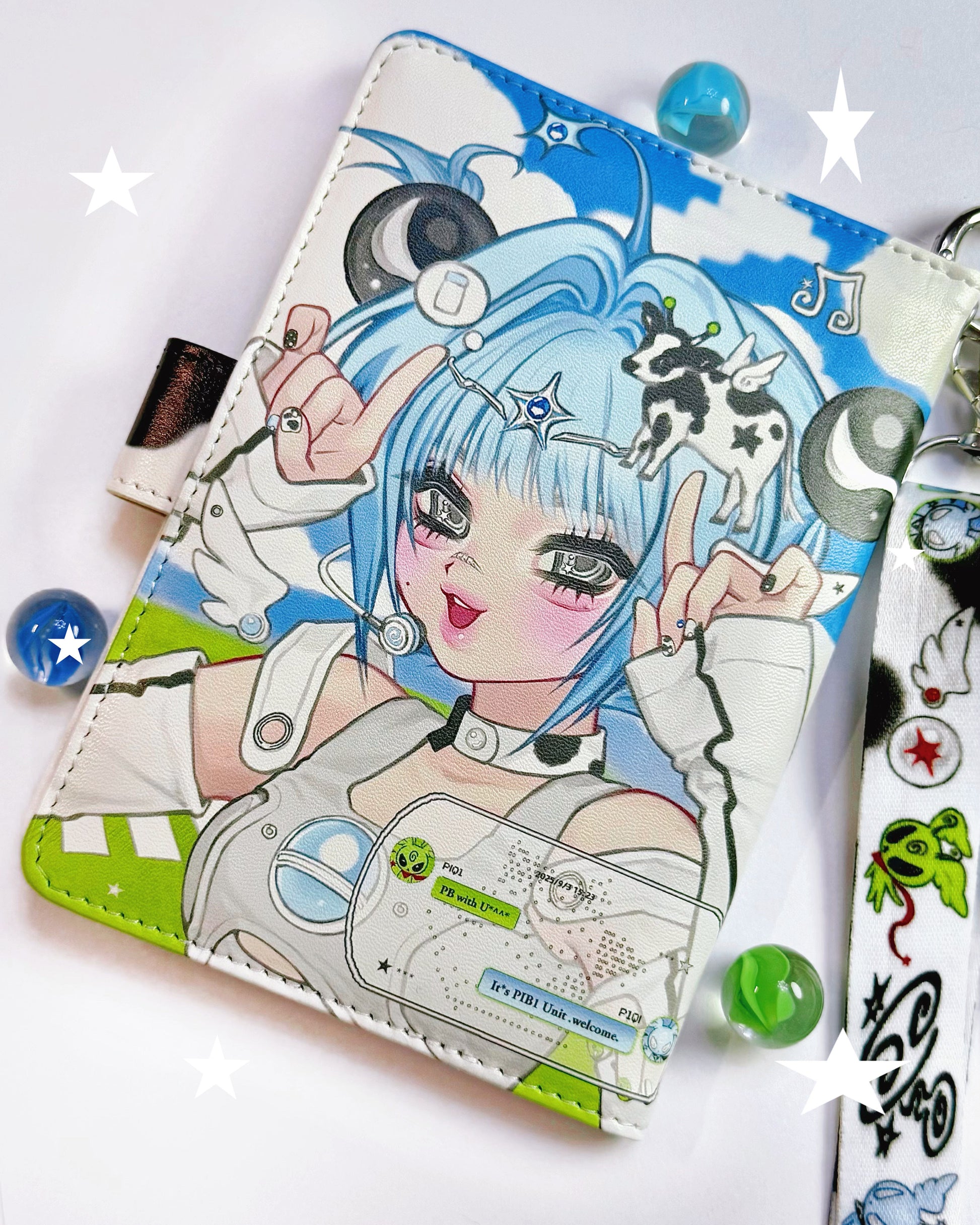 PICKY BONE - Character Print Passport Holder card bag picky bone
