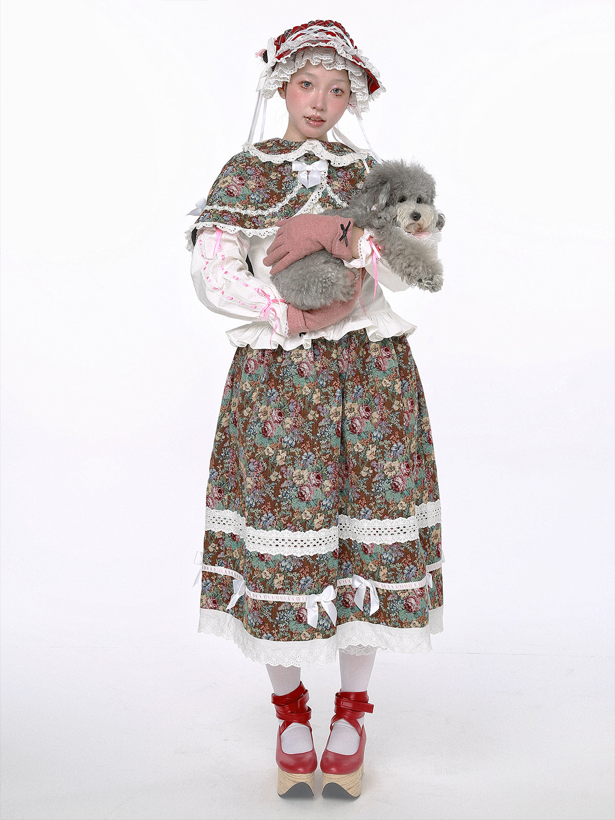 SOS MEME CLUB - Showa Retro Sweet Vintage Skirt Set skirt SOS MEME CLUB