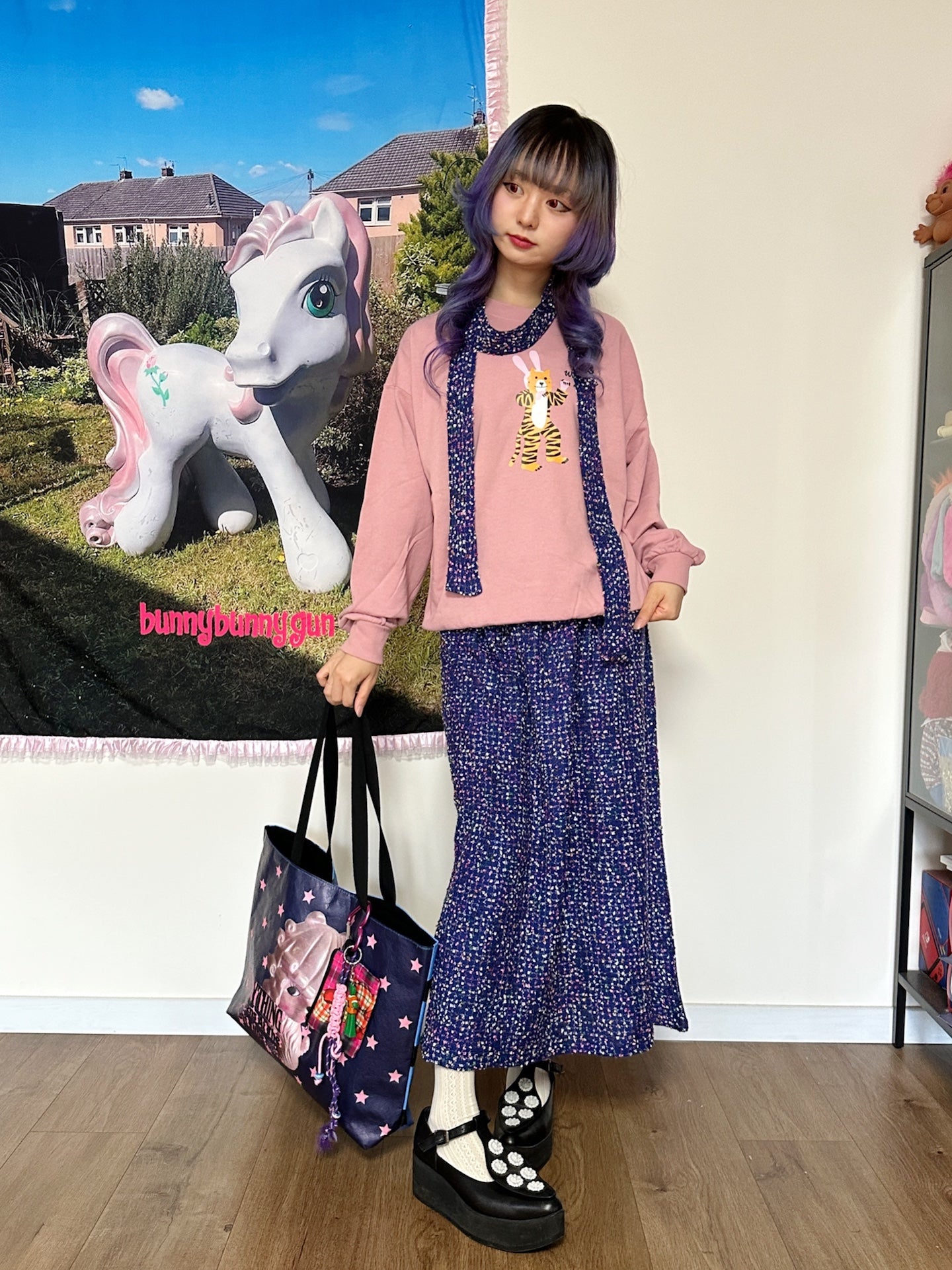 bunnybunnygun - Harajuku Cartoon Print Crewneck Sweatshirt sweatshirt bunnybunnygun