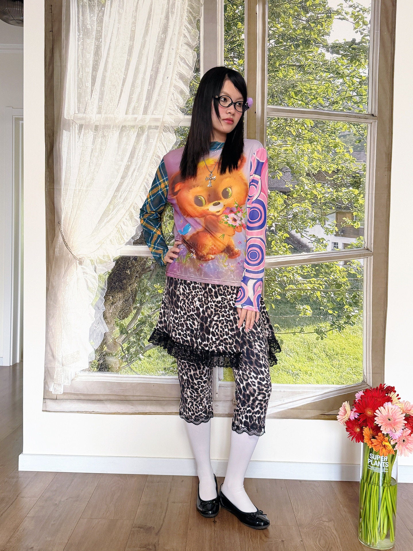 bunnybunnygun - Leopard Layered Capri Pants pants bunnybunnygun