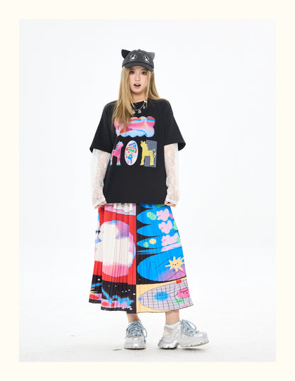Robootoo - Black Lace Layered Long Sleeve T-Shirt tshirt Robootoo