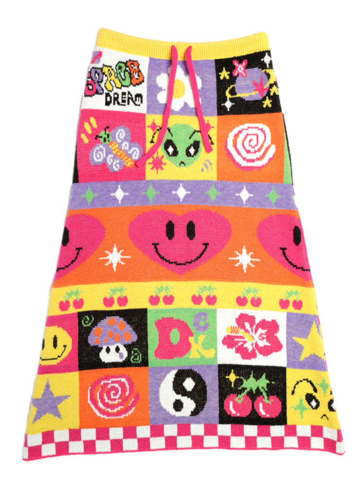 DeadEndKids - Decora Rainbow Knit Elastic Skirt skirt DeadEndKids S
