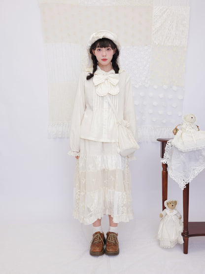 SemenCoicis - Lace Hood Bow Blouse shirt SemenCoicis