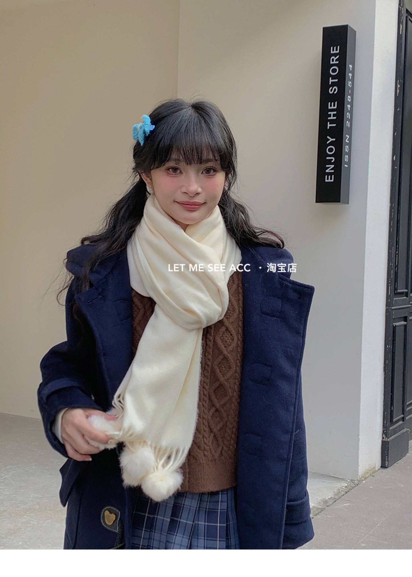 LET ME SEE - Academic Pom Pom Scarf scarf let me see