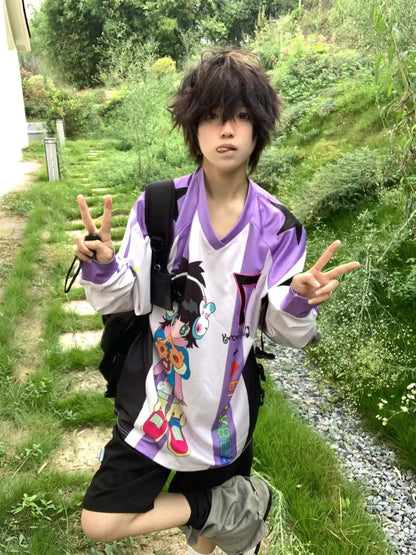 BlackBerry - Decora Kei Anime Jersey shirt BlackBerry