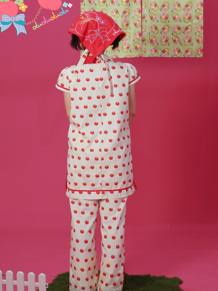 Kawaii Slit Pants – Tomato Print pants LULULULU
