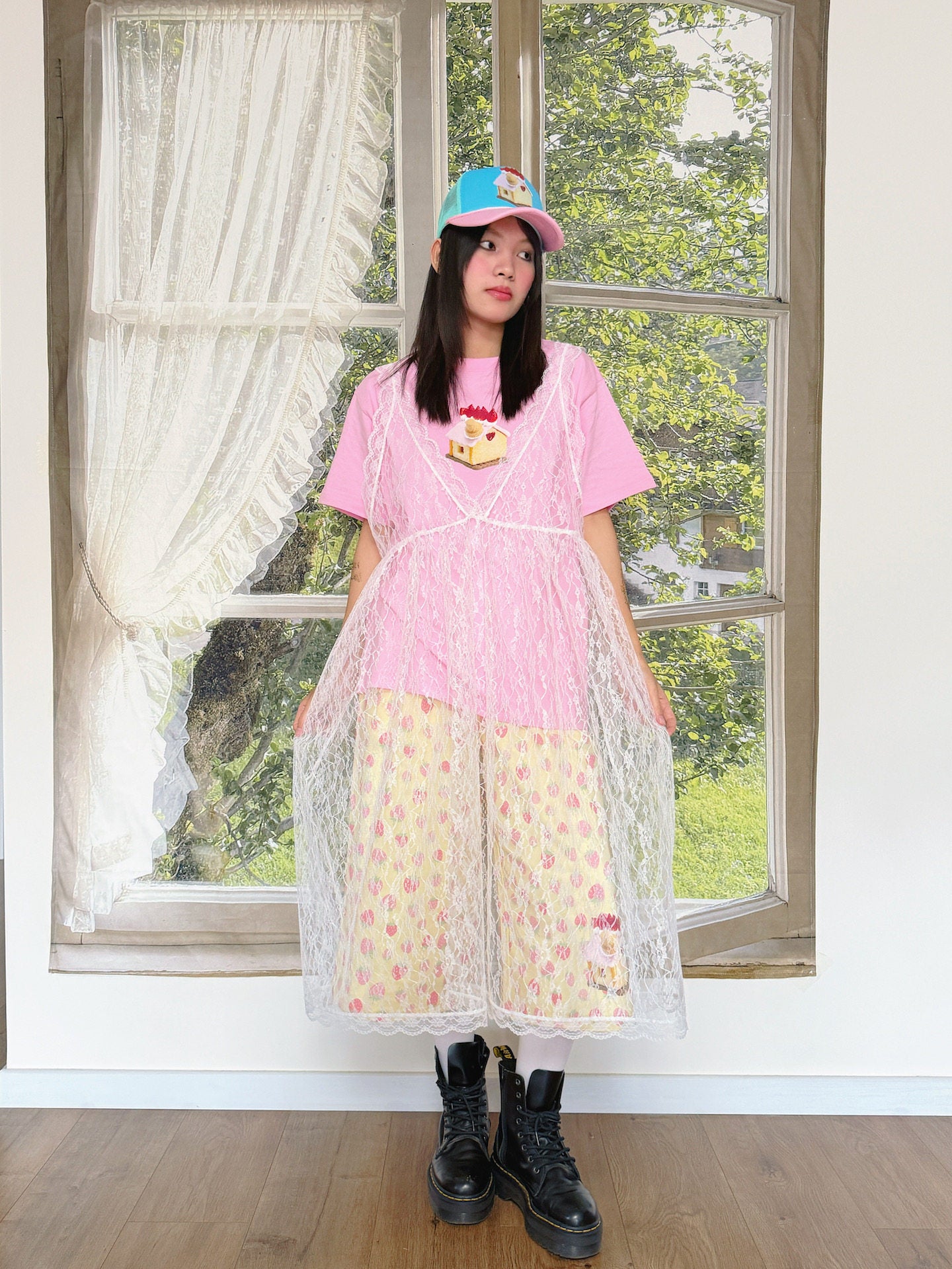bunnybunnygun - Cream Kawaii Loose Cotton Tee tshirt bunnybunnygun