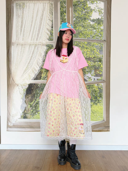 bunnybunnygun - Cream Kawaii Loose Cotton Tee tshirt bunnybunnygun