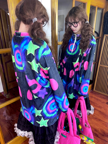 Leerroo - Y2K Kawaii Fleece Sweatshirt sweatshirt Leerroo