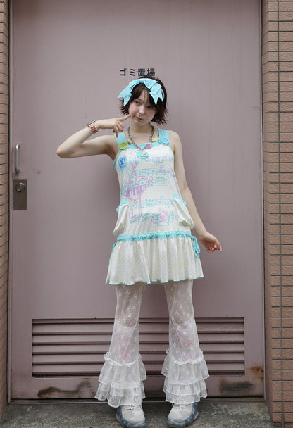 frufru - Mint Green Y2K Print Tank Dress dress frufru