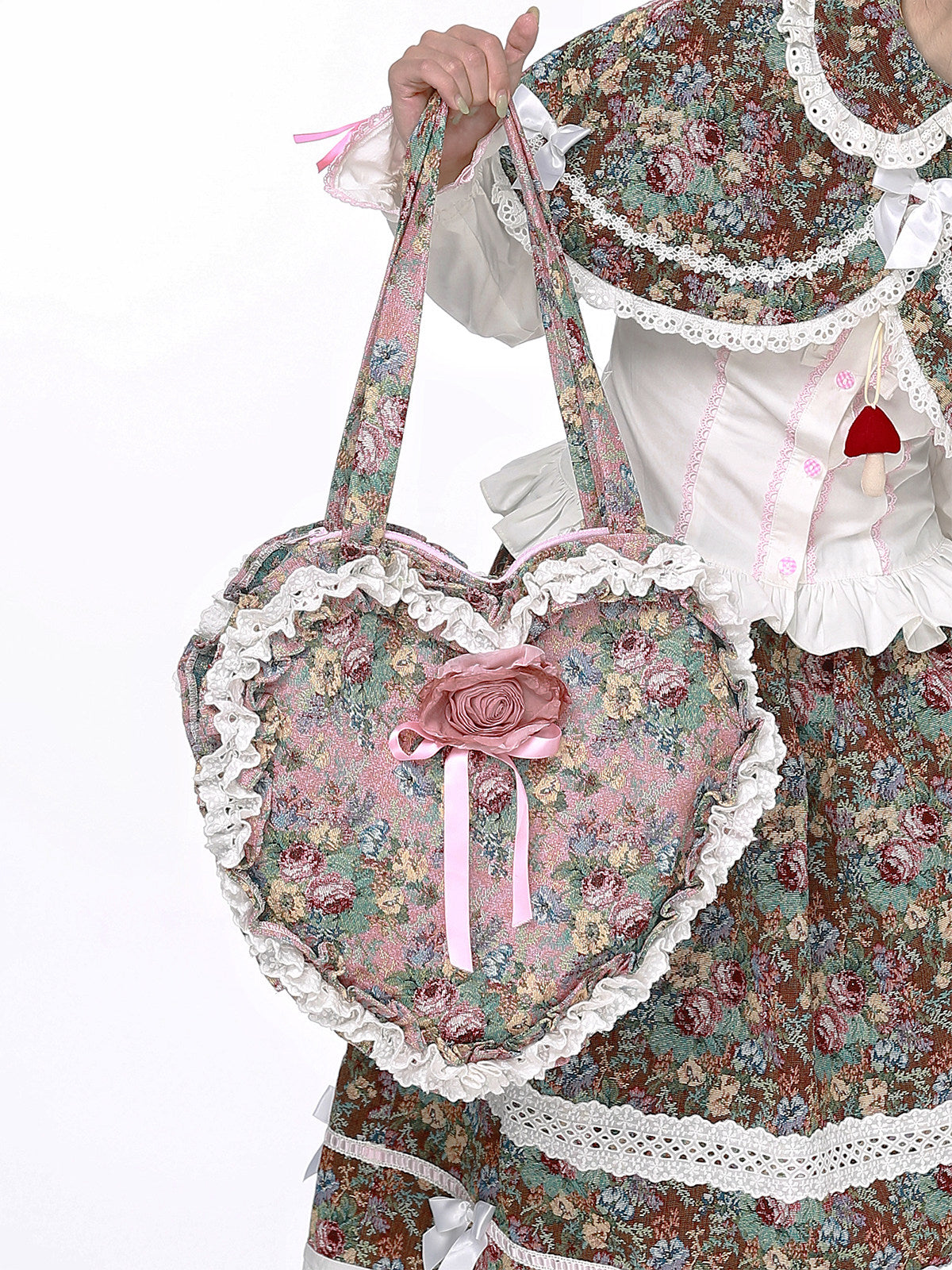 SOS MEME CLUB - Pink Heart Lolita Shoulder Bag bag SOS MEME CLUB