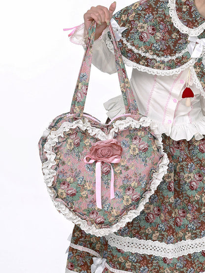 SOS MEME CLUB - Pink Heart Lolita Shoulder Bag bag SOS MEME CLUB