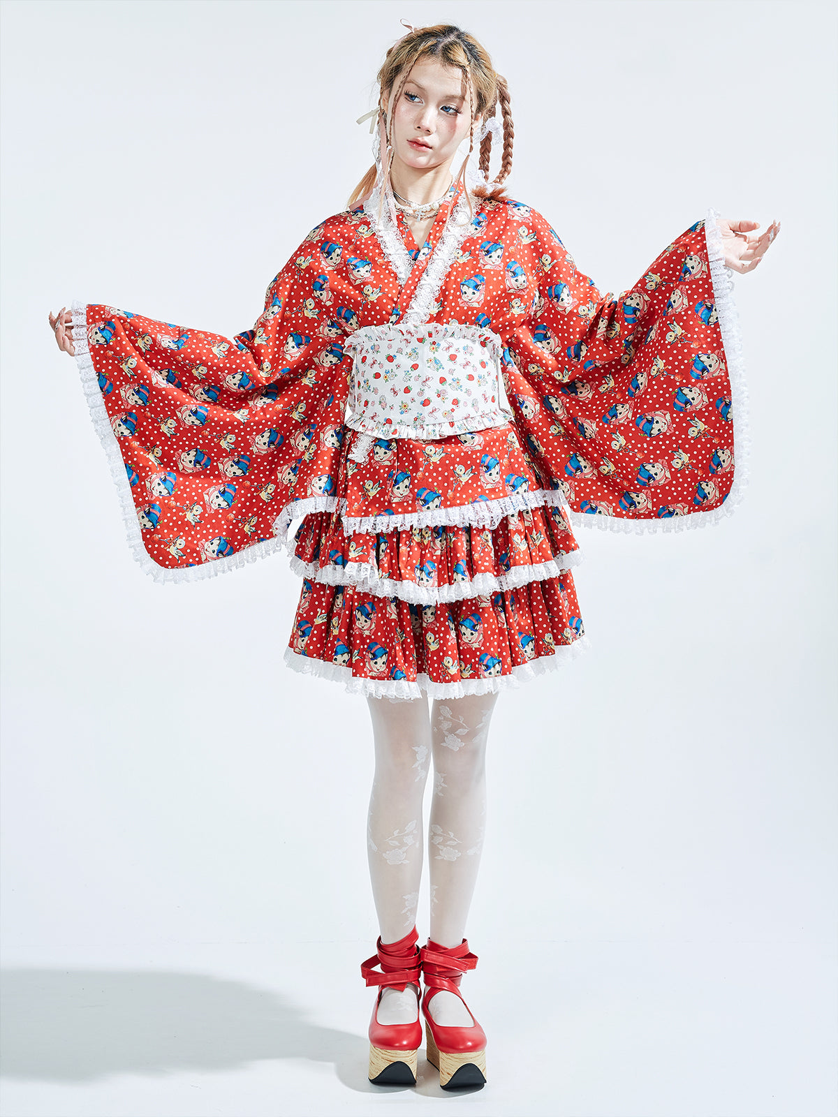 SOS MEME CLUB – Showa Retro Playful Cotton Skirt skirt SOS MEME CLUB