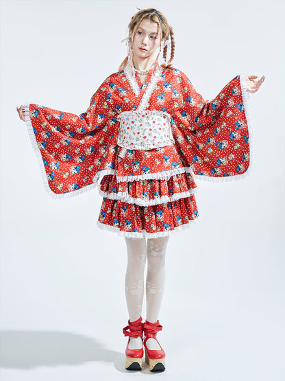 SOS MEME CLUB – Showa Retro Playful Cotton Skirt skirt SOS MEME CLUB