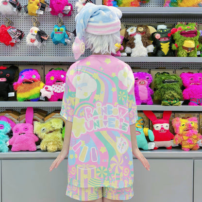 Rainbow Universe RUX - Pastel Macaron Decora Kei T-Shirt & Shorts Set set Rainbow Universe RUX