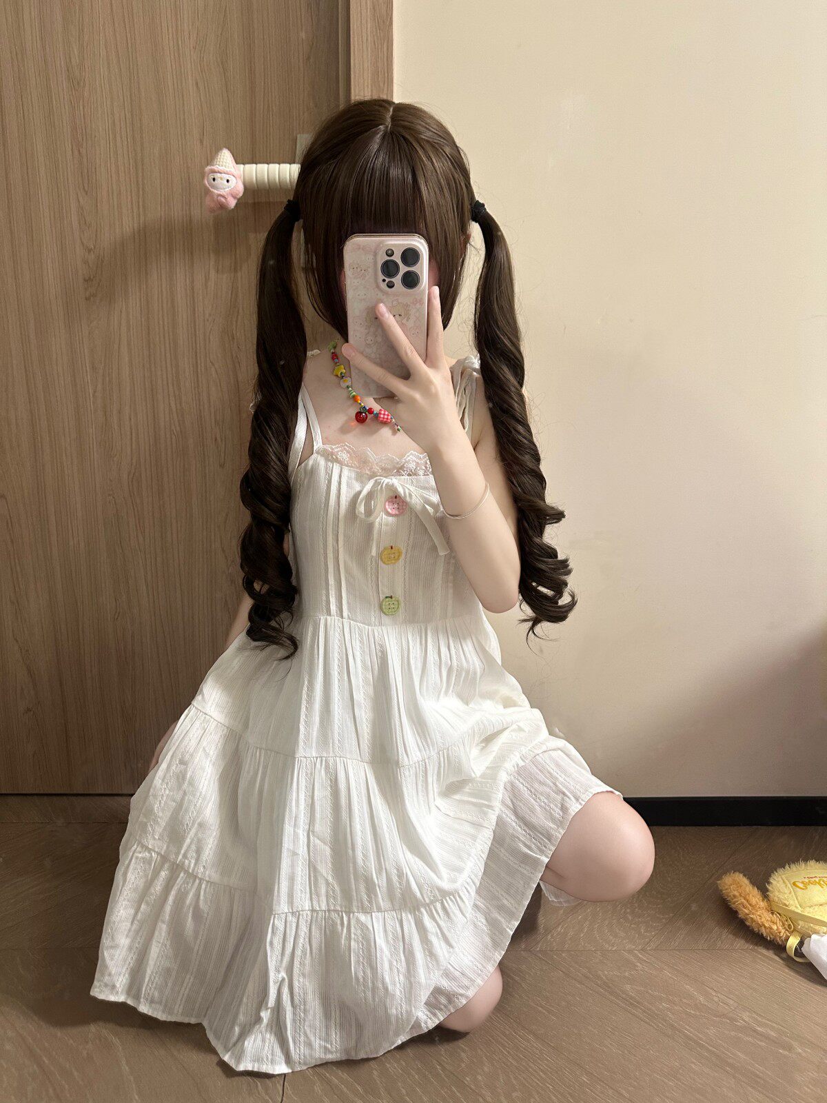 Blurred Bear - White Lace A-Line Dress dress Blurred Bear