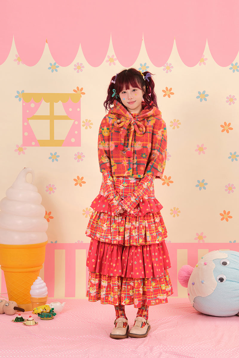 NIKKOU - Kawaii Two-Tone Cake Skirt Lolita skirt Nikkou home