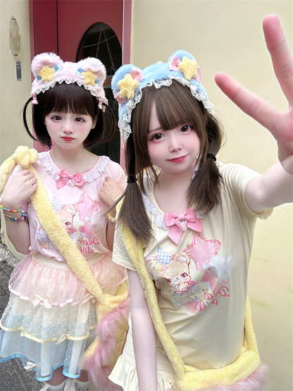 Dear Doll - Star Balloon Lace Collar Tee Dress dress dear doll