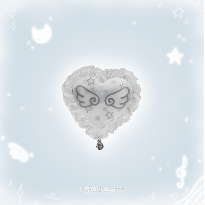Sleepwalking Cat - Kawaii Moving Wing Heart Hair Clip