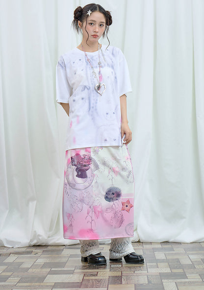 Moon Meadow - Lily Sketch Print Maxi Skirt skirt Moon Meadow