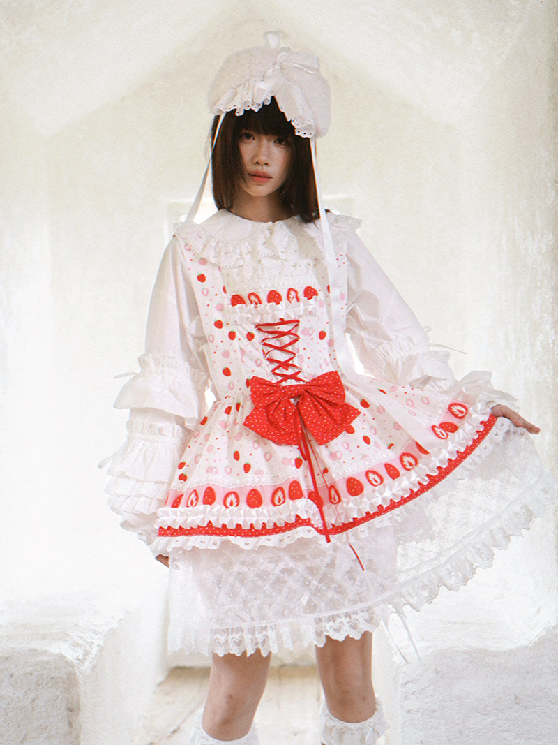 Daytoday Everyday Institute - Strawberry Bow Wing Dress dress daytoday everyday institute