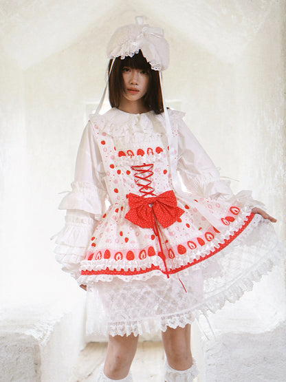 Daytoday Everyday Institute - Strawberry Bow Wing Dress dress daytoday everyday institute
