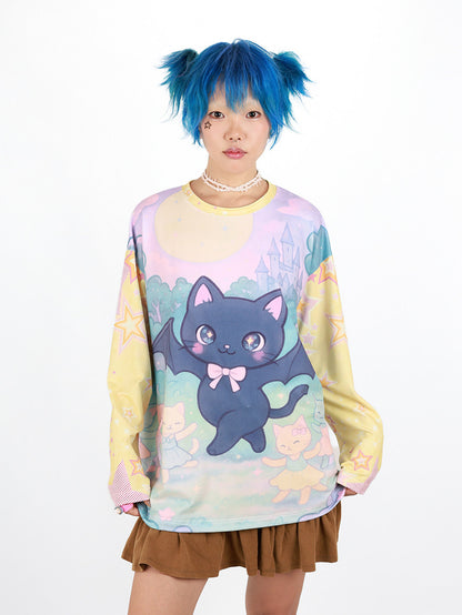 Nihonkids - Gothic Bat Cat Long Sleeve Tee shirt NIHON KIDS