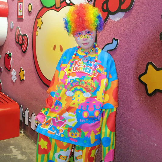 Rainbow Universe RUX - Decora Layered Top & Wide Pants Set set Rainbow Universe RUX Sweatshirt Only M