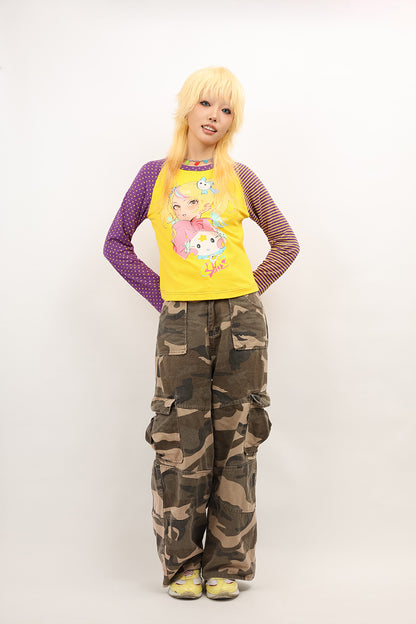 NIHON KIDS - Y2K Anime Girl Long Sleeve T-Shirt shirt NIHON KIDS