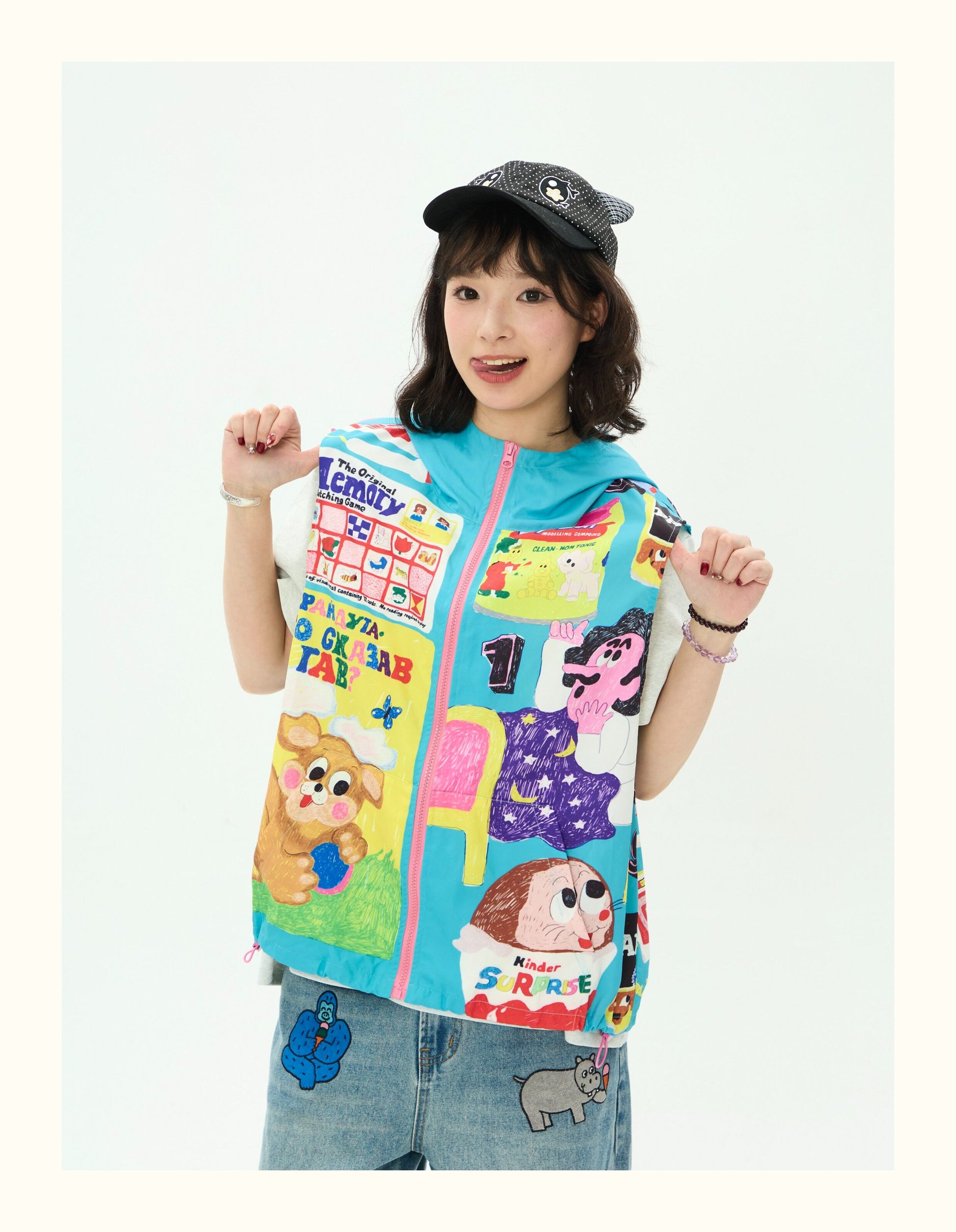 Robootoo - Color Print Zip-Up Hooded Vest vest Robootoo