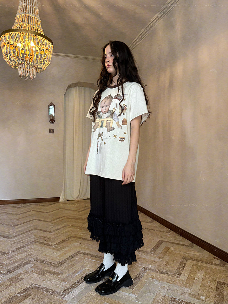 Vintagecore Oversized Tee – Doll Print tshirt daytoday everyday institute