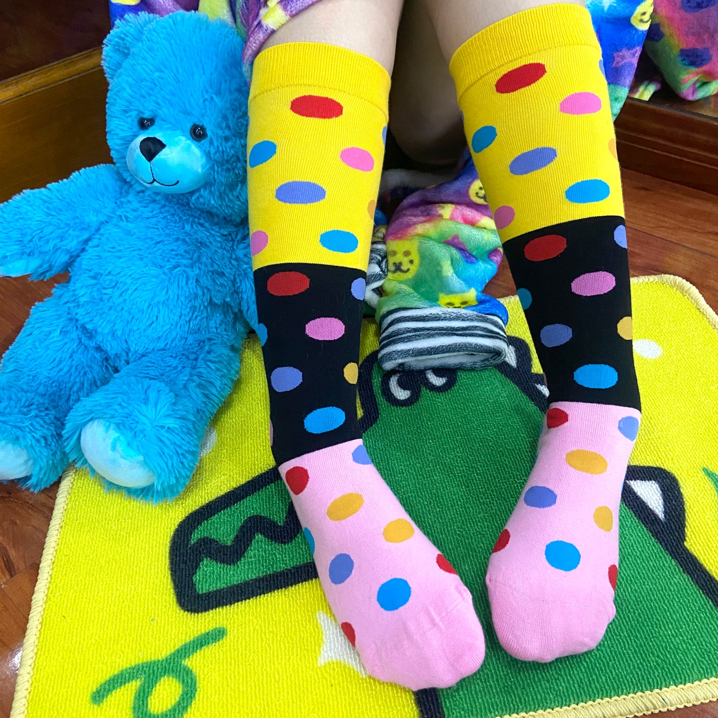Leerroo - Decora Kei Color-Block Polka Dot Socks socks Leerroo