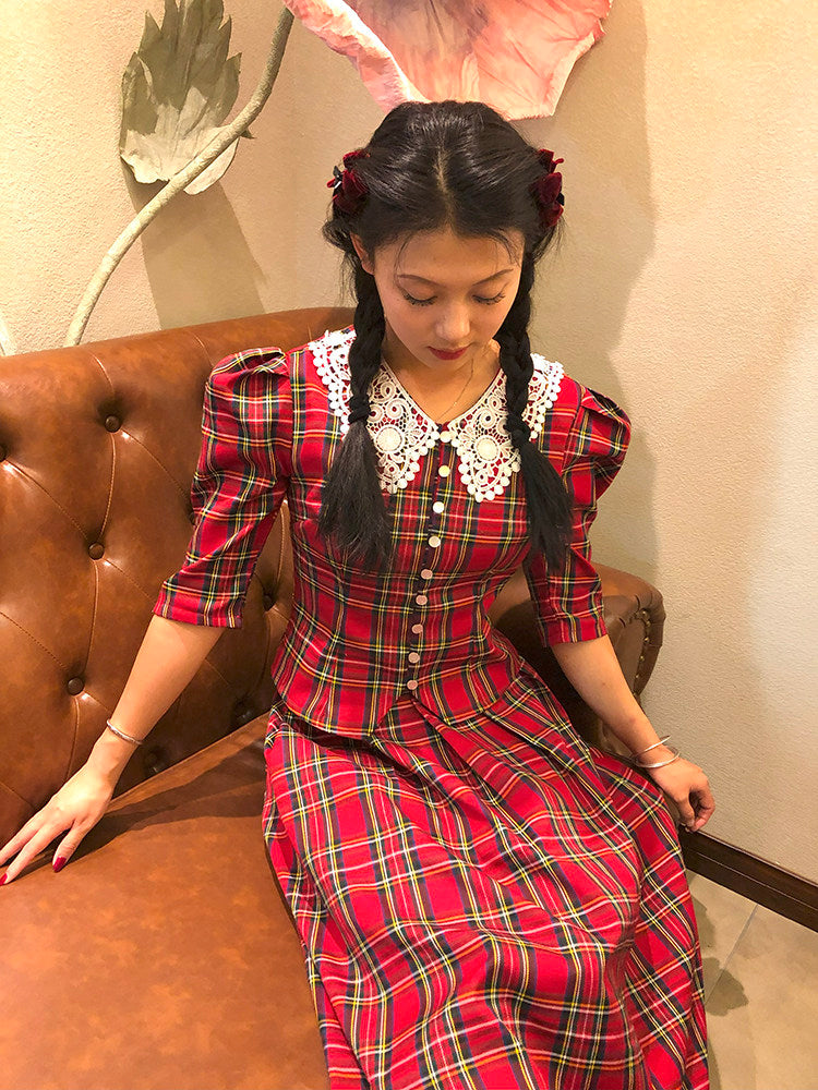 Nanjun Vintage – 90s Red Plaid Set set Nanjun Vintage