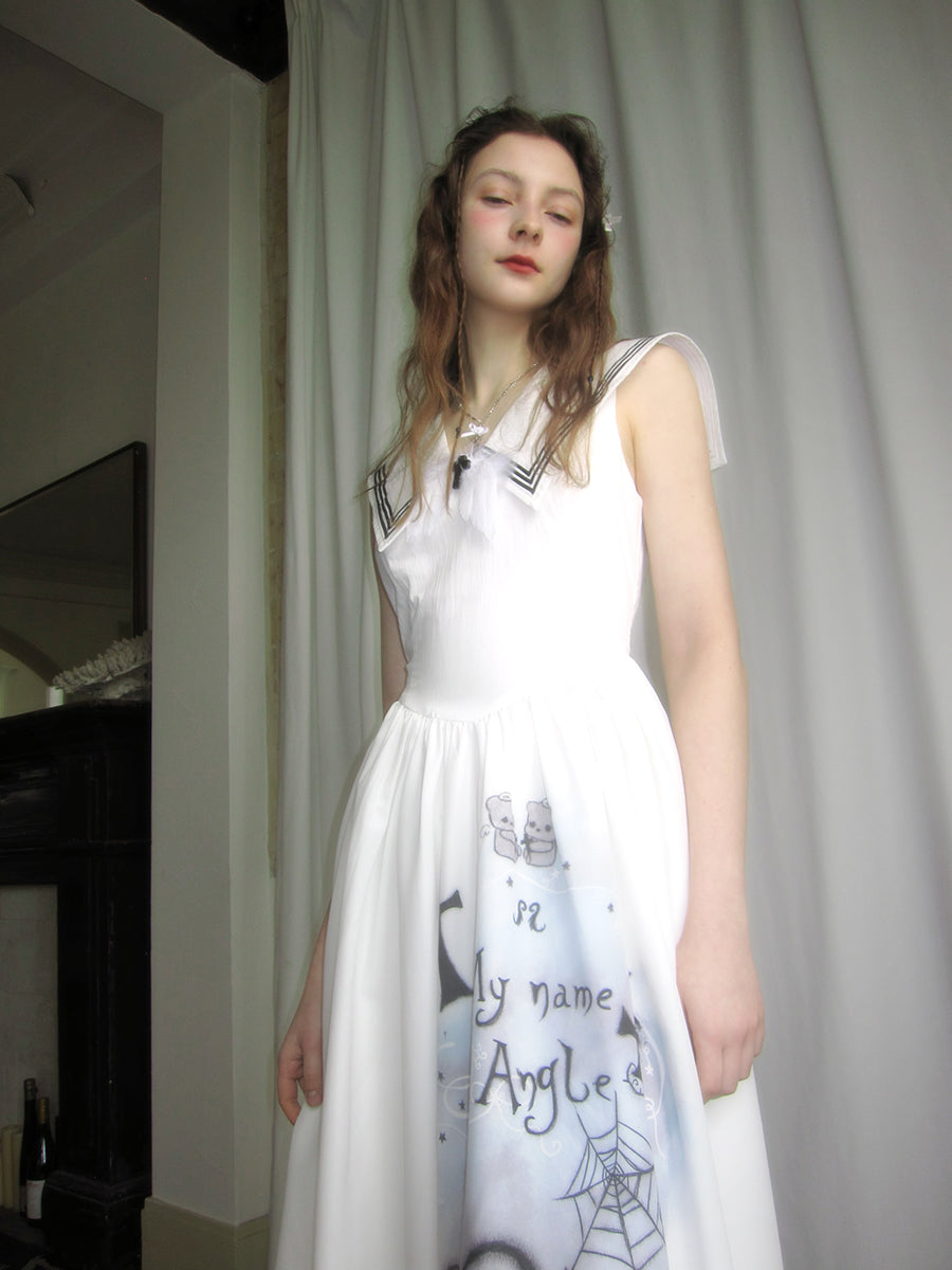 daytoday everyday institute - Kawaii Sleeveless Sailor Dress dress daytoday everyday institute