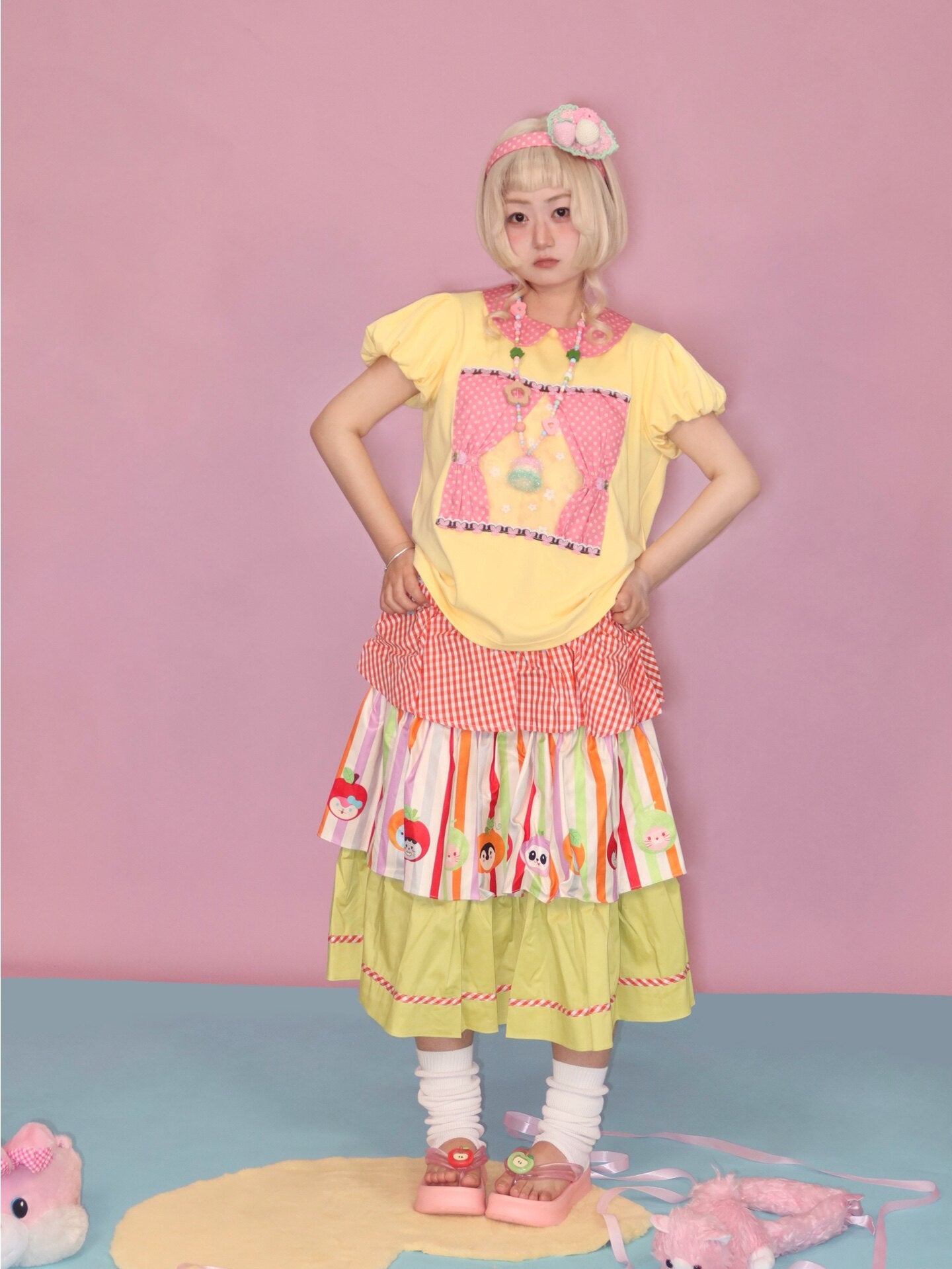 Lulululu - Yellow Polka Puff Tee shirt LULULULU