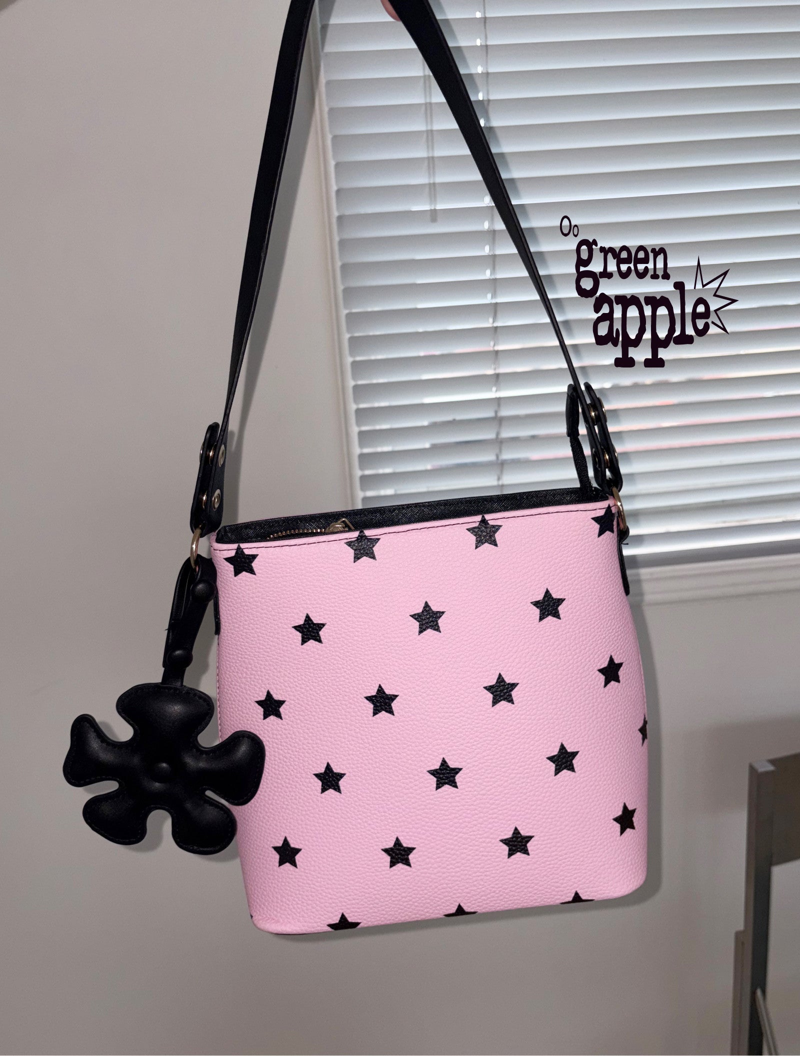 Oogreenapple - Pink Star Y2K Bucket Bag bag Oogreenapple