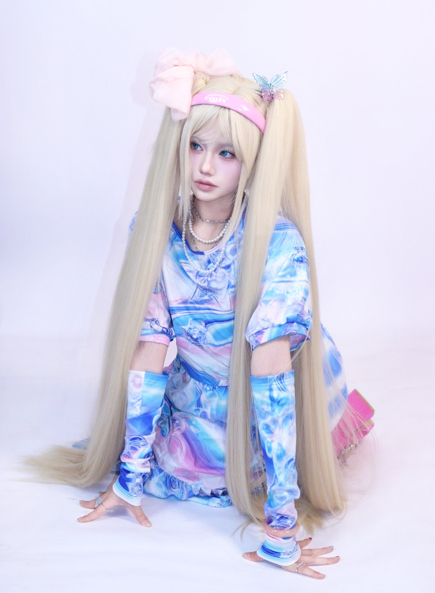 LEERROO - Blue Cyber Print Dress dress Leerroo