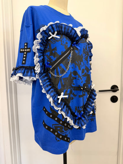 RedDevil - Cat Lace Heart Graphic T Shirt | Visual Kei Punk Dark Kawaii Fashion shirt Red Devil