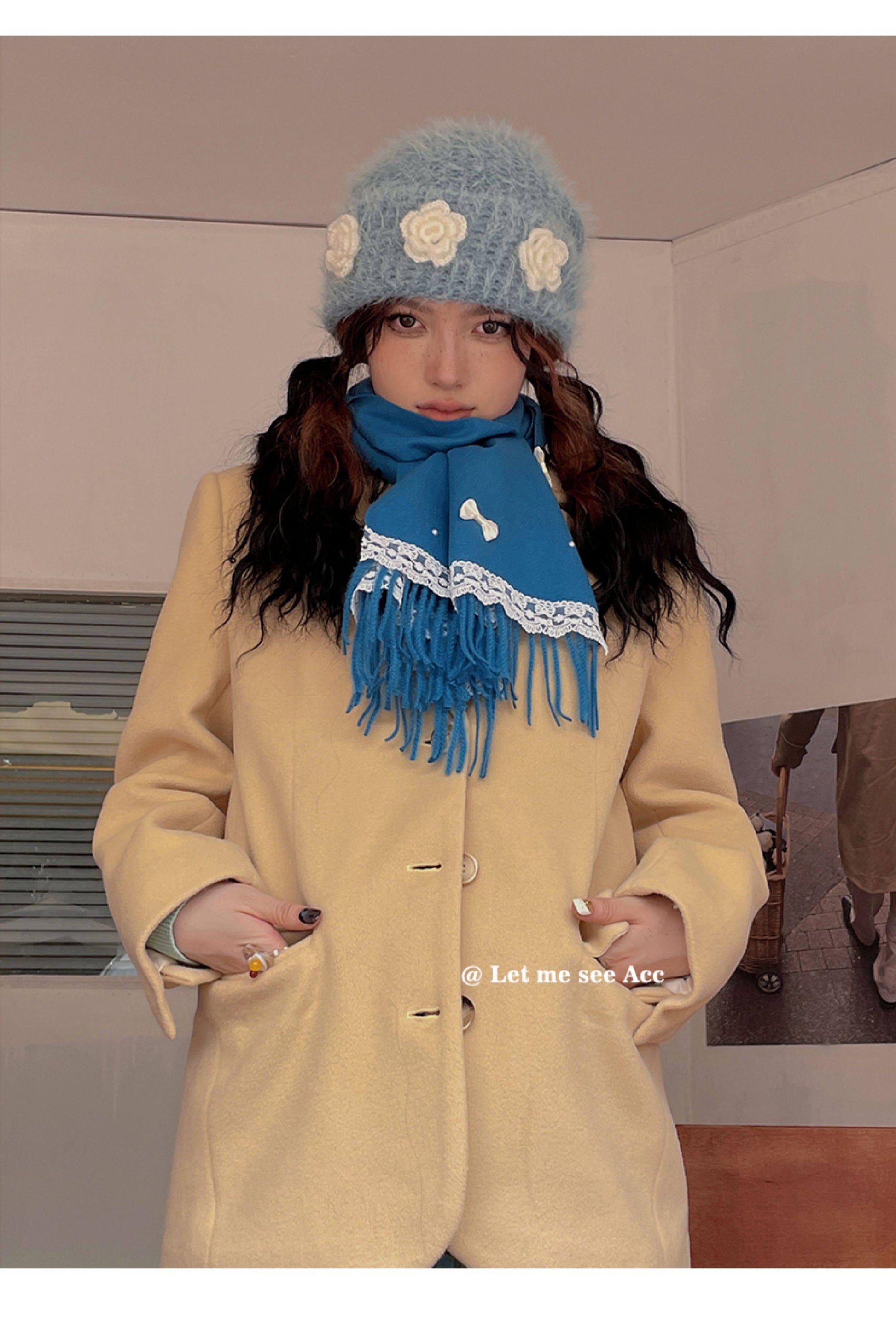 Let Me See - Vintage Lace Fringe Scarf scarf let me see