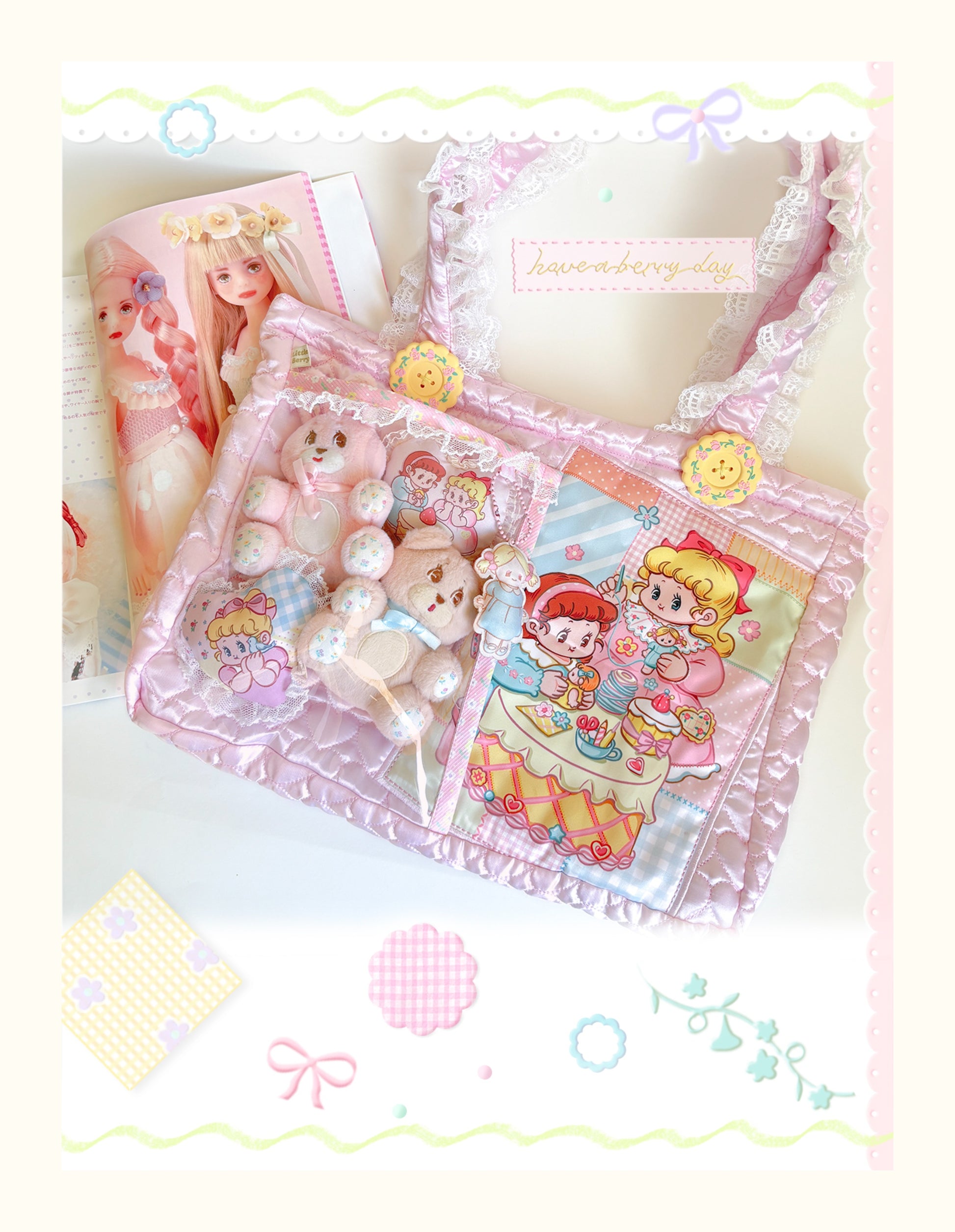 Little Berry - Kawaii Puffy Heart Sewing Girl Bag bag Little Berry