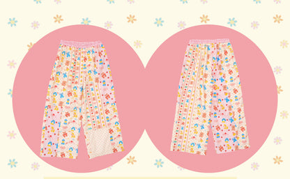 NIKKOU - Patchwork Contrast Wide Pants pants Nikkou home S
