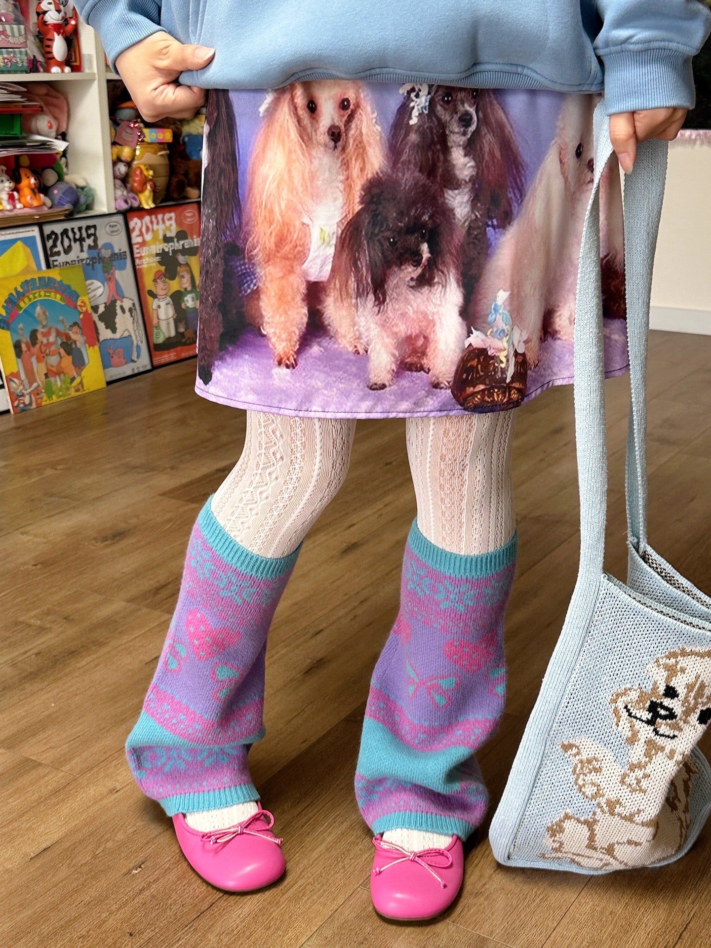 BunnyBunnyGun - Harajuku Dog Print Mini Skirt Kawaii Street Style skirt bunnybunnygun
