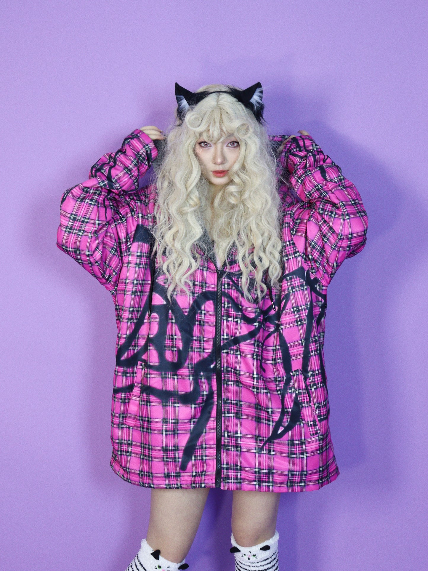 LEERROO - Harajuku Kawaii Padded Hoodie Jacket Fleece Lining hoodie Leerroo